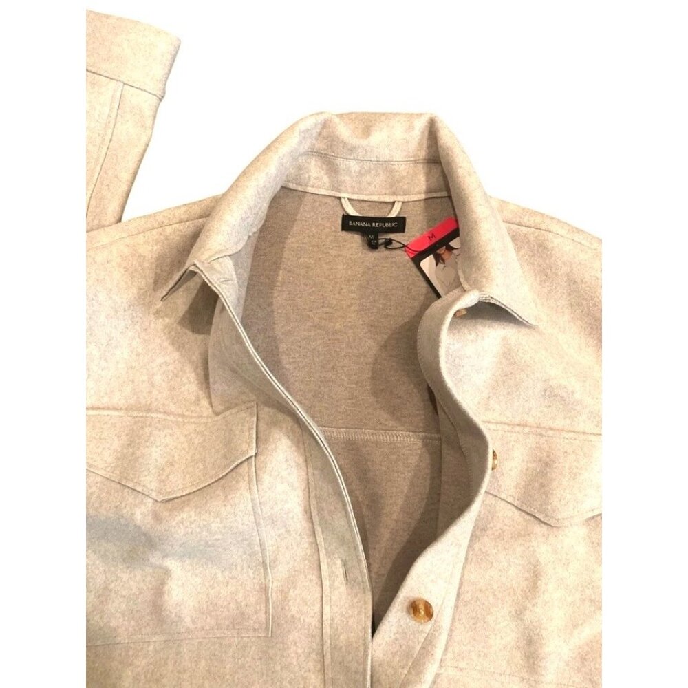 Banana Republic M Structured 4 Pocket Shacket Button-up Shirt Jacket Oversized - Picture 6 of 9